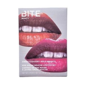 Bite Beauty Mini Duo Lipstick Set, in Bold, Bright Shades Maple & Radish